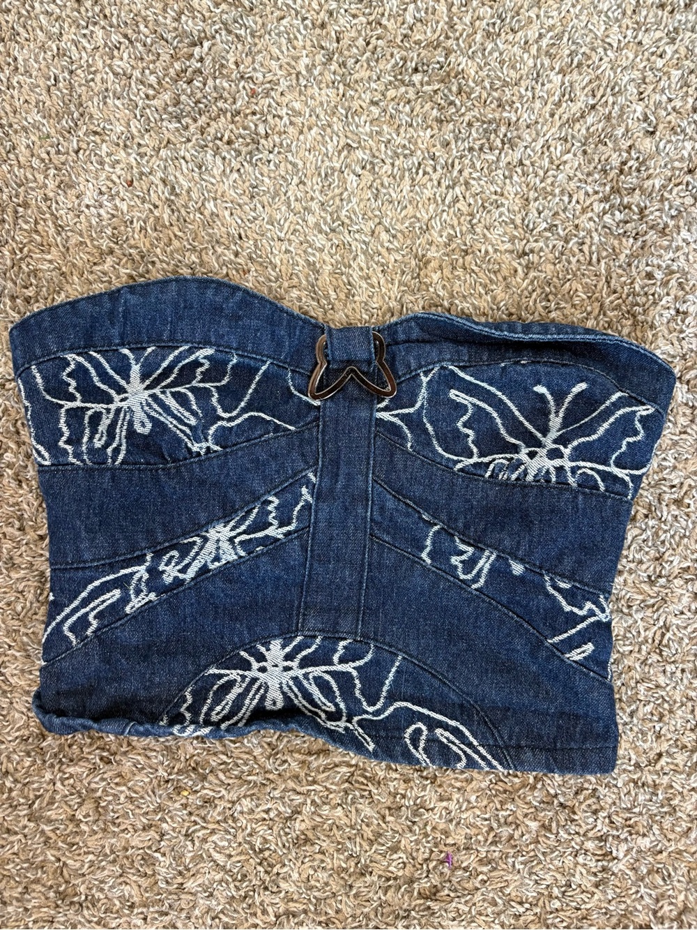 JADED LONDON Lucia Butterfly Corset Top Sz 2 Denim‎ Y2K - Picture 3 of 9